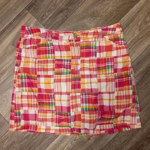 Croft and Barrow cotton plaid knee length skirt size 14